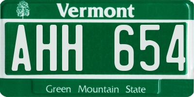 VT license plate AHH654