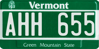 VT license plate AHH655