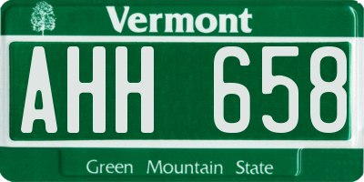 VT license plate AHH658