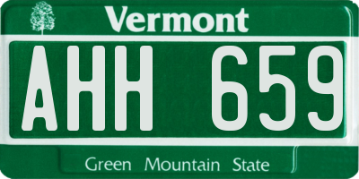 VT license plate AHH659