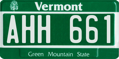 VT license plate AHH661