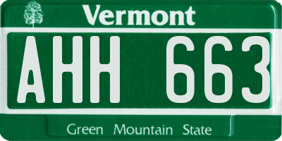 VT license plate AHH663