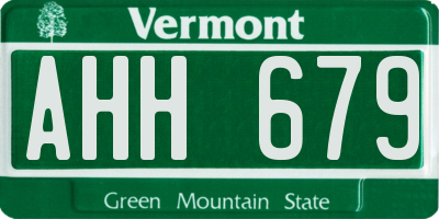 VT license plate AHH679