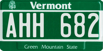 VT license plate AHH682