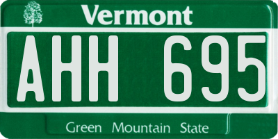 VT license plate AHH695