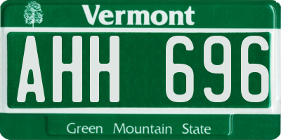 VT license plate AHH696