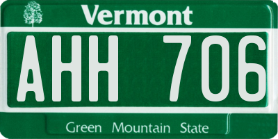 VT license plate AHH706