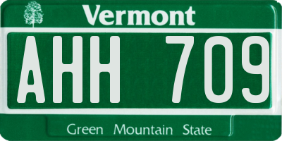 VT license plate AHH709