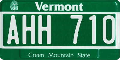 VT license plate AHH710
