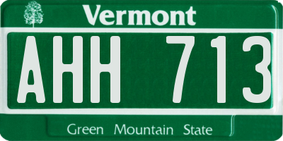 VT license plate AHH713