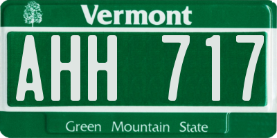 VT license plate AHH717