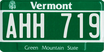 VT license plate AHH719