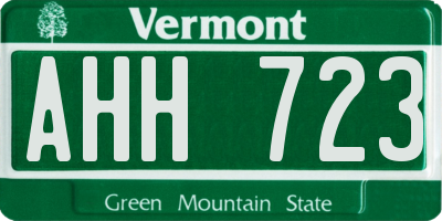 VT license plate AHH723