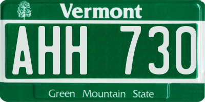 VT license plate AHH730