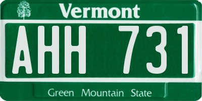 VT license plate AHH731