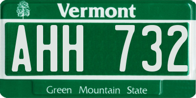 VT license plate AHH732
