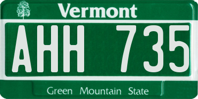 VT license plate AHH735