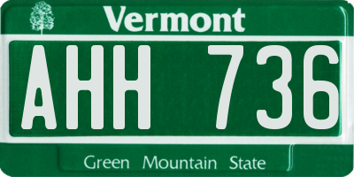 VT license plate AHH736