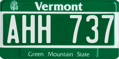 VT license plate AHH737