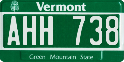 VT license plate AHH738