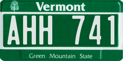 VT license plate AHH741