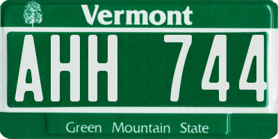 VT license plate AHH744