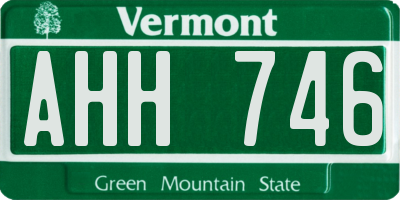 VT license plate AHH746