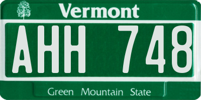 VT license plate AHH748