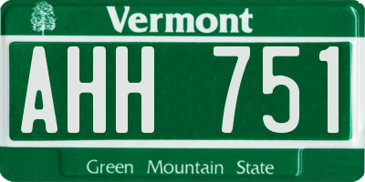 VT license plate AHH751