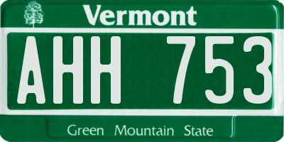 VT license plate AHH753