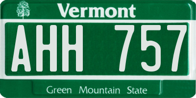 VT license plate AHH757