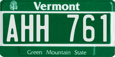 VT license plate AHH761