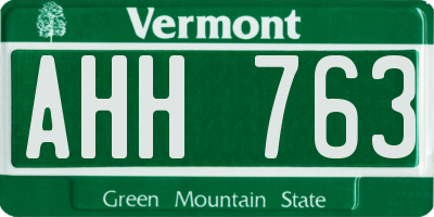 VT license plate AHH763