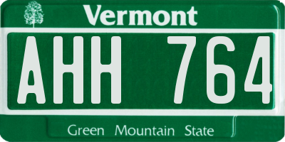 VT license plate AHH764