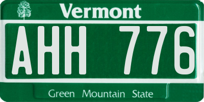 VT license plate AHH776