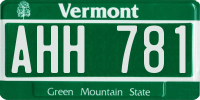 VT license plate AHH781