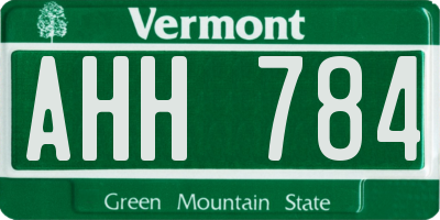 VT license plate AHH784
