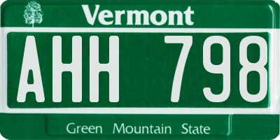 VT license plate AHH798