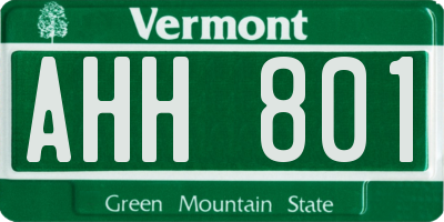 VT license plate AHH801