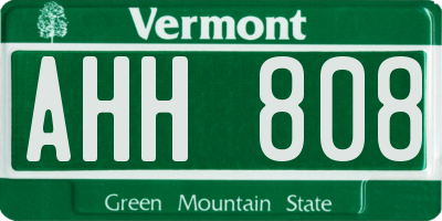 VT license plate AHH808