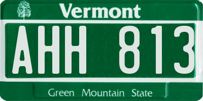 VT license plate AHH813