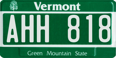 VT license plate AHH818