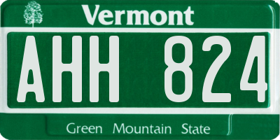 VT license plate AHH824