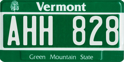VT license plate AHH828