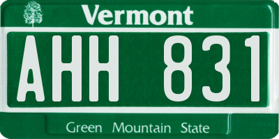 VT license plate AHH831