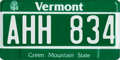 VT license plate AHH834