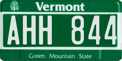 VT license plate AHH844