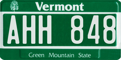 VT license plate AHH848