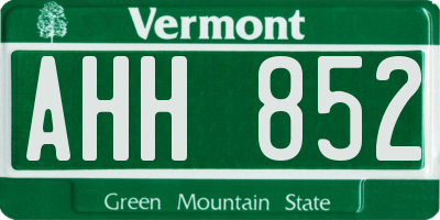 VT license plate AHH852