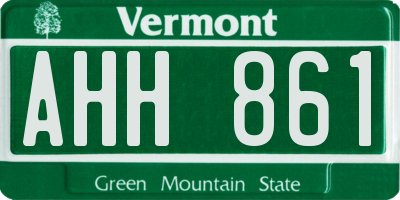 VT license plate AHH861